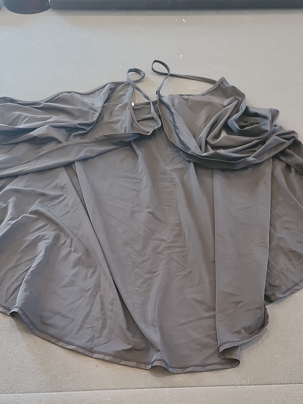 CLEARANCE Ruffled Deep V 1 Piece Swimsuit Black. With Swim Cover   Xl - Picture 11 of 12
